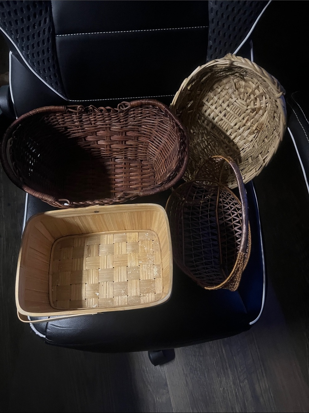 Woven Assorted Basket Set - Natural Brown & Light Tan